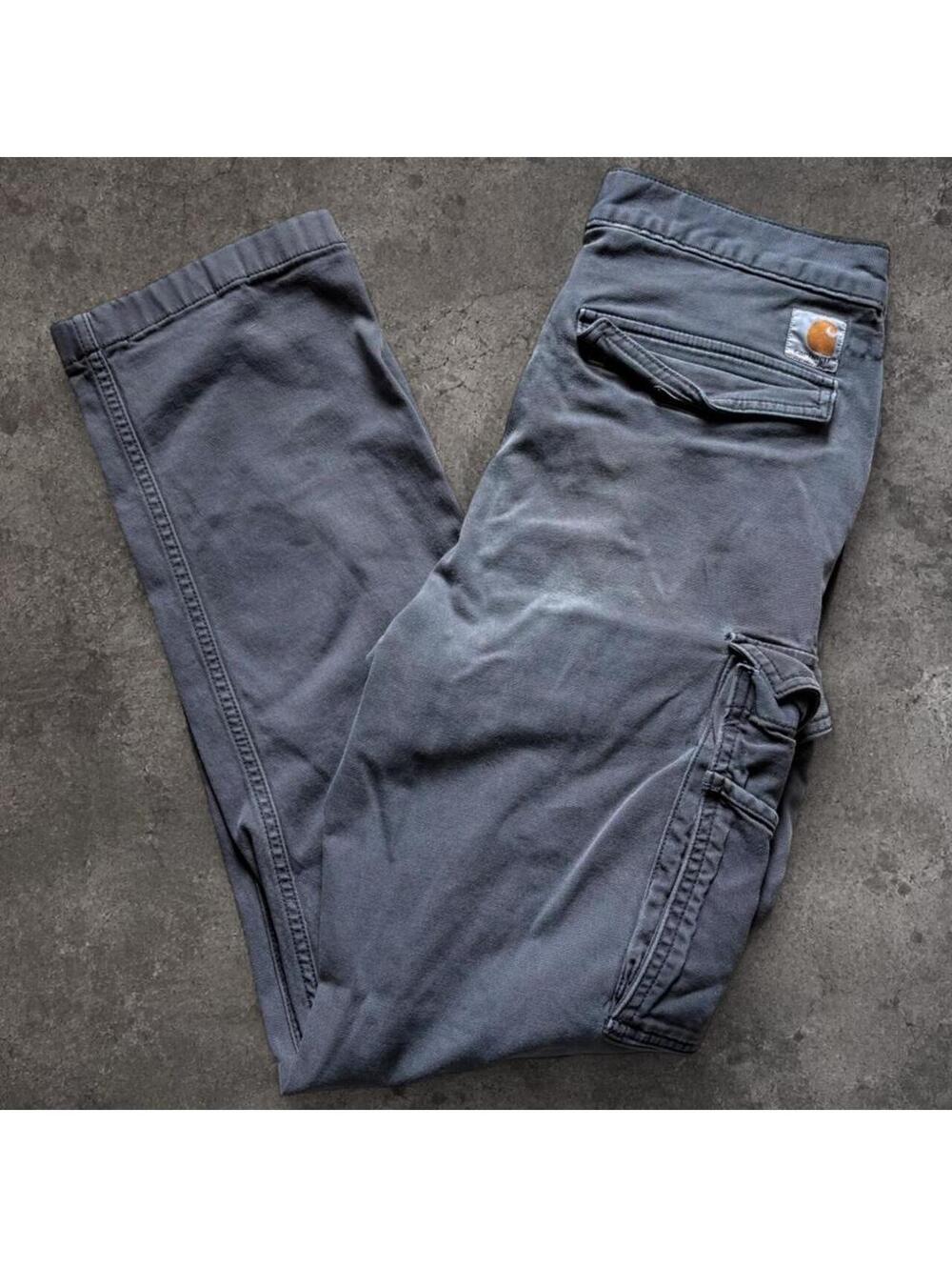 Carhartt Men's Grey and Black Trousers
